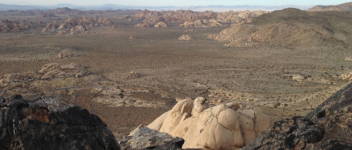 View from summit of Cowboy Crags in Joshua Tree National Park