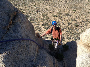 Mary-Worth-Buttress-Climber-317x237 Climber on Mary Worth Buttress in Joshua Tree National Park