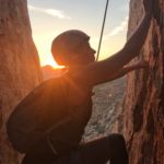 woman climbing in Joshua Tree National Park